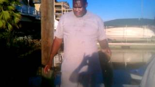 Bubba fishing in backyard