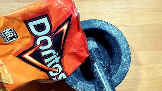 ASMR MORTAR \u0026 PESTLE - Grinding Doritos Nacho Cheese