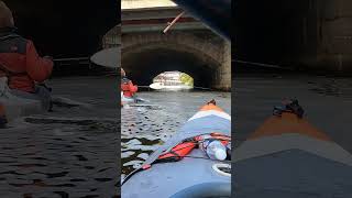 Foam under bridge while Itiwit X500 kayaking in Riga, Latvia