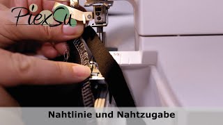 Overlocknähmaschine   Nahtzugabe und Nahtlinie PiexSu