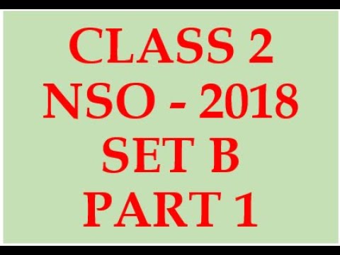 CLASS 2 NSO 2018 SET B-PART 1 Previous Year Question Paper Along With ...