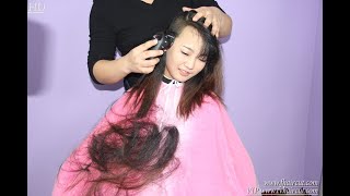 fhaircut- headshave 坊主頭に剃る 剃光头 haircut BOB 剪短发 短髪にする  perm hair 断发 Rasierten Kopf   Tête rasée