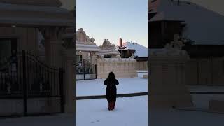 Dallas Karya Siddhi Hanuman Temple in Snow ❄️ 🛕 🙏🧡 #karyasiddihanumantemple #dallassnow #followme