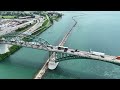 aerial buffalo n.y. peace bridge july 2023