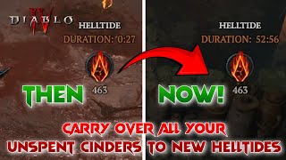 Carry Over All Your Unspent Cinders To New Helltides! Infinite Cinders GLITCH EXPLOIT - Diablo 4