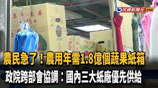 蔬果紙箱短缺 政院跨部會協調:3大紙廠優先供給－民視新聞