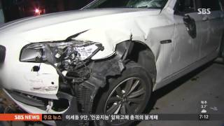 1m 난간에 처박힌 BMW…음주운전의 아찔한 최후 / SBS