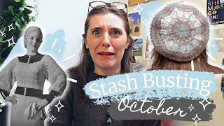 Weird Knitting Hacks and GROSS Yarn  | Stash Busting October