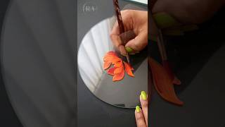 🔴 INCREDIBLE Glass Painting Technique 💫 Flower Painting #shorts
