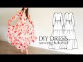 DIY Maxi Chiffon Dress with Tiered Ruffle Skirt + Sewing Pattern