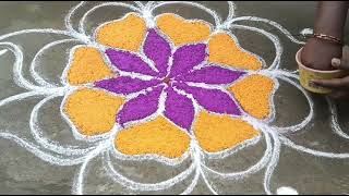 # welcome to rangoli # 🍁 Dasara festival rangoli 🍁 easy rangoli 🍁🍁