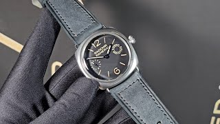 Panerai Ash Grey Leather Strap for Radiomir, Matte Finish with Sewn Pin Buckle on PAM00992 8 Days