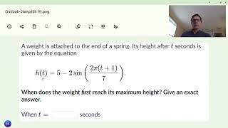 Modeling Sinusoidal Function with phase shift example 2