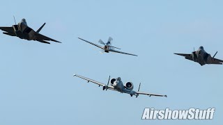 A-10 Warthog Demo and P-51/F-22/F-35 Heritage Flight (Tuesday) - EAA AirVenture Oshkosh 2019
