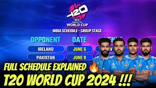 India Matches Full Details 🔥 T20 World Cup Schedule 2024