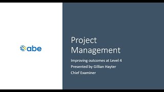 Level 4 Project Management workshop