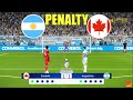 Argentina vs Canada - Penalty Shootout | SemiFinal Copa America 2024 | Messi v Davies | PES Gameplay