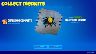 How to Unlock the Heat Vision Hunter Spray - Collect Medkits - Fortnite Jungle Hunter Challenges