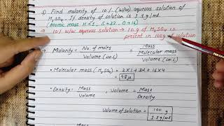 Molarity & Molality Calculations [ Percent Concentration Calculations PART III ]