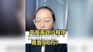 软件开发程序员被询问开发家政小程序需要100万？