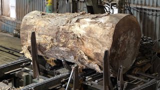 The process of making the largest wooden table from an 8-ton giant log in Korea