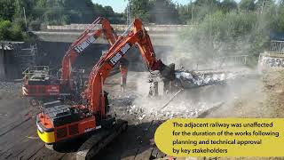 Wellington Road footbridge Armley Gyratory demolition 27 - 29 July 2024