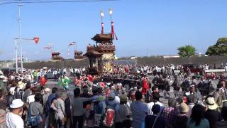 潮干祭2015 2 MAH02012石橋組「青龍車」神前神社前曳き廻し2