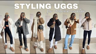 HOW TO STYLE ULTRA LOW MINI UGGS | autumn/winter outfit ideas wearing chesnut ugg boots