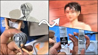 【進撃】自作フィギュアを初めて塗装したら【リヴァイ兵長】Painting the self made figure for the first time | Attack On Titan｜