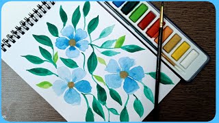 Easy Water Color Flower Drawing for Beginners | Time to Draw |