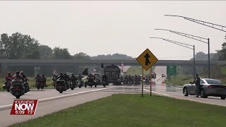 Bikers from all over ride in the 2023 Fort Fest Biker escort to honor America's soldiers