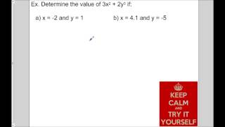 Evaluating Algebraic Expressions with Exponents
