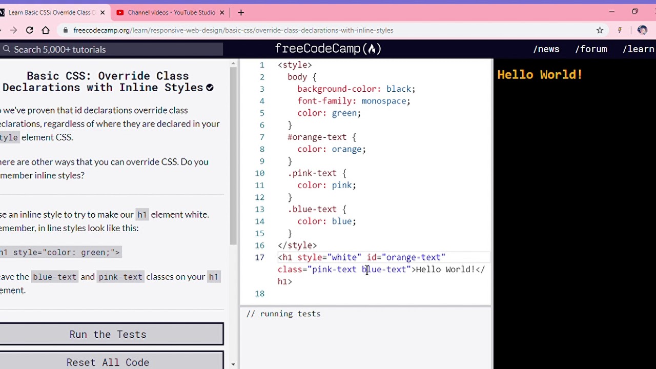 Learn Basic CSS Override Class Declarations With Inline Styles ...