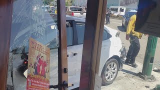 Car crashes into Round Table Pizza in Hayward after road rage incident