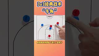 3v3經典戰術「牛角」，在國際賽場上最高效的戰術之一 #籃球 #basketball #shorts