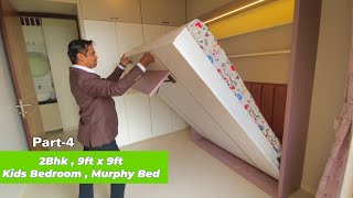 9ftx9ft #kidsbedroom  #murphybed  #2bhk #interiordesign  By #jphomedecor At Swaminarayan City part-4