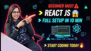 React JS Full Setup in 10 Minutes 😱 | VS Code + Node + Git (Step by Step)#reactjs #coding #js #java