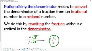 Dividing Radicals