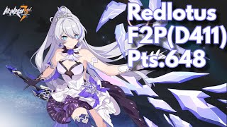 [Honkai Impact 3] 6.1 F2P Redlotus(D411) Pts.648 Nirvana tank