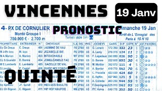 Programme 19 Janvier Programme Quinté du demain VINCENNES