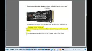 Download \u0026 Install Samsung 960 EVO M.2 SSD Driver in Windows