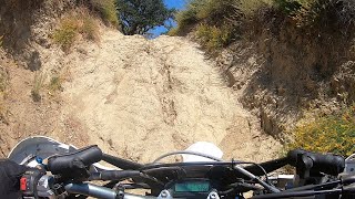 Rock climbing on a motorcycle, Rancho Hill at Hollister SVRA in rare conditions, summer 2023.