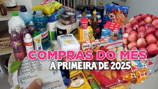 COMPRAS DO MÊS/ PRIMEIRAS COMPRAS DE 2025/ GRATIDÃO SENHOR 🙏🏻🛒🛍️