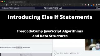 Introducing Else If Statements (Basic JavaScript) freeCodeCamp tutorial