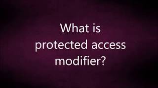What is protected access modifier? | Java Interview Questions