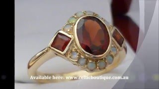 Vintage Garnet \u0026 Opal Ring - 9ct SOLID Gold Victorian Ring