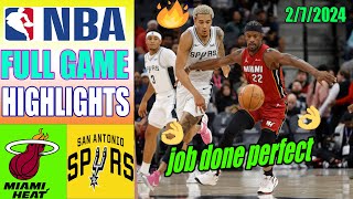 San Antonio Spurs vs  Miami Heat  Full Game Highlights Feb 07, 2024 | NBA Highlights 2024