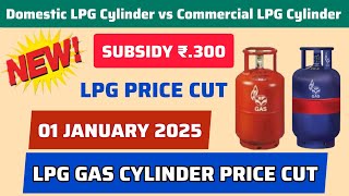 LPG Price Cut 2025 | LPG GAS SUBSIDY |19 Kgs of Cylinder | Domestic LPG vs Commercial LPG Cylinder |