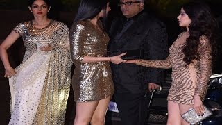 Sridevi \u0026 her sexy daughters steal the show @ Manish Malhotra's 50th Birthday Bash