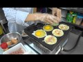 Telur Burger making process Telur Burger making process
